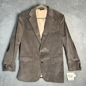 VTG Pagano West NWT Men's 44 Long Western 2-Button Blazer Elbow Patches USA Made